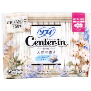 Menstrual Flow Product Center-in Compact 1/2 Organic Savon Scented For Super Heavy Days/Slim 24.5cm with Wings