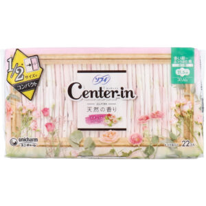 Menstrual Flow Product Center-in Compact 1/2 Natural Floral Scent For Heavy Daytime to Normal Flow Days/Slim 21.5cm with Wings