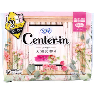 Menstrual Flow Product Center-in Compact 1/2 Natural Floral Scent For Super Heavy Days/Slim 24.5cm with Wings
