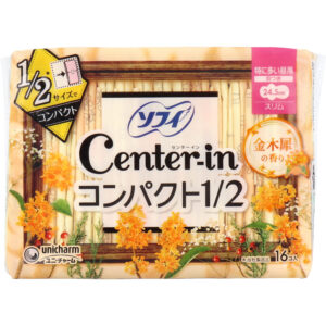 Menstrual Flow Product Center-in Compact 1/2 Fragrant Olive Scent For Super Heavy Days/Slim 24.5cm with Wings