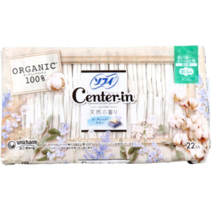 Menstrual Flow Product Center-in Compact 1/2 Organic Savon Scent For Heavy Daytime to Normal Flow Days/Slim 21.5cm with Wings